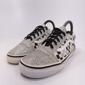 Vans Off The Wall Old Skool Sneaker Shoe Youth Girls Size 4 500714 Gray White